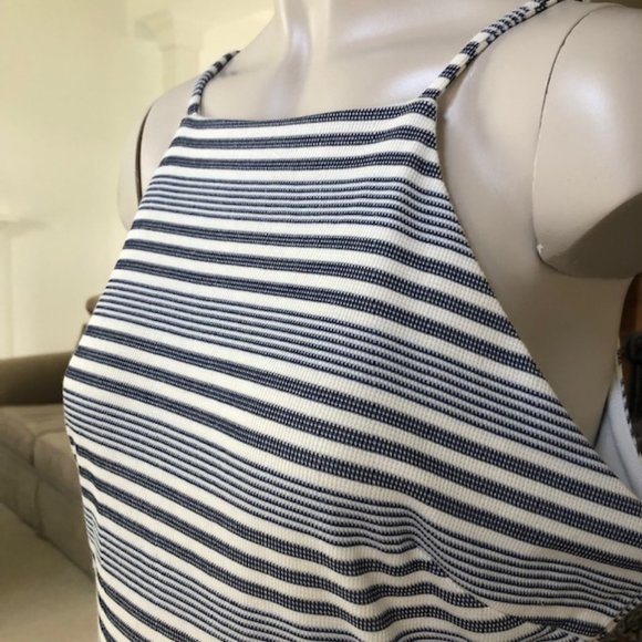 Banana Republic Striped Midi Dress - Blue and White - Picture 5 of 6